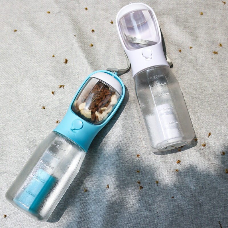 Portable Dog Water Bottle Food Feeder Drinker Poop Dispenser 3 in 1 Leak-Proof Multifunctional Dog Water Bottle 