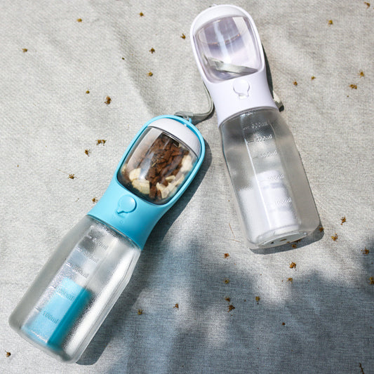 Portable Dog Water Bottle Food Feeder Drinker Poop Dispenser 3 in 1 Leak-Proof Multifunctional Dog Water Bottle 