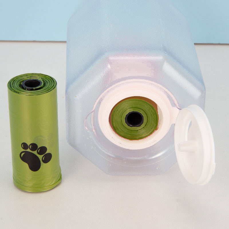 Portable Dog Water Bottle Food Feeder Drinker Poop Dispenser 3 in 1 Leak-Proof Multifunctional Dog Water Bottle 