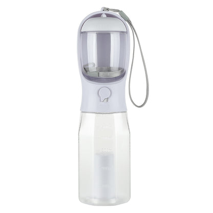 Portable Dog Water Bottle Food Feeder Drinker Poop Dispenser 3 in 1 Leak-Proof Multifunctional Dog Water Bottle 